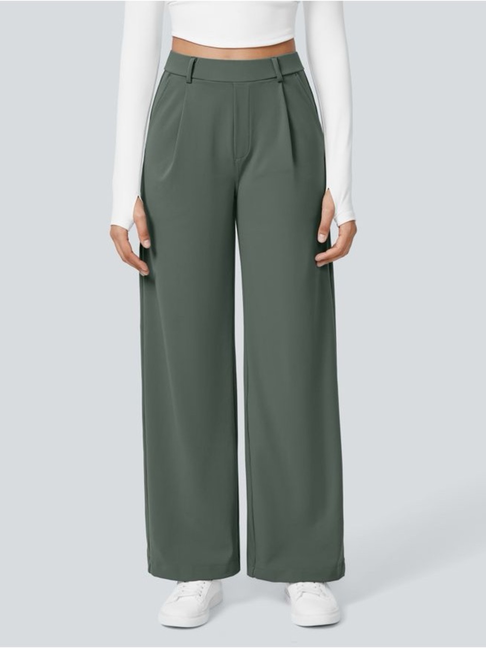 NWT Halara Flex High Waisted Wide Leg Pleated Pants with Pockets. Size M